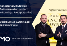 Kancelaria Mikulewicz Ostaszewski na pierwszym miejscu w Rankingu Kancelarii Prawnych „Rzeczpospolitej”